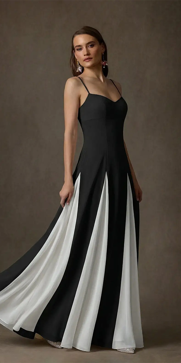 black wedding dresses with white simple azazie
