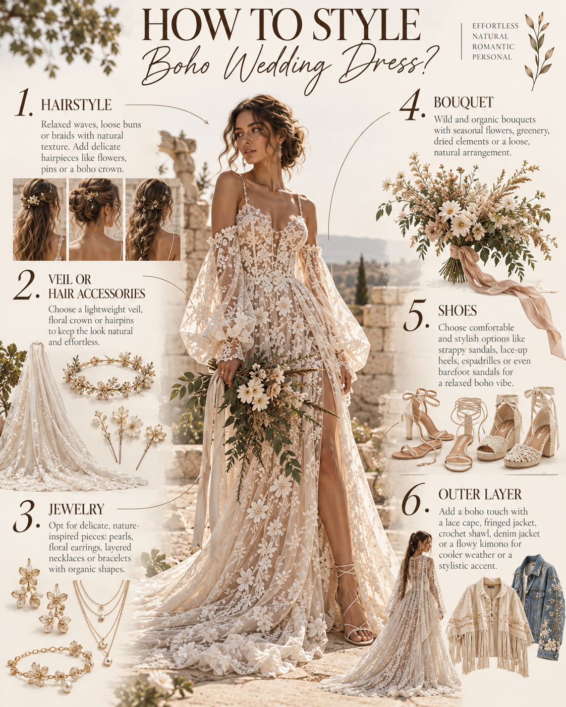 how to style boho wedding dress