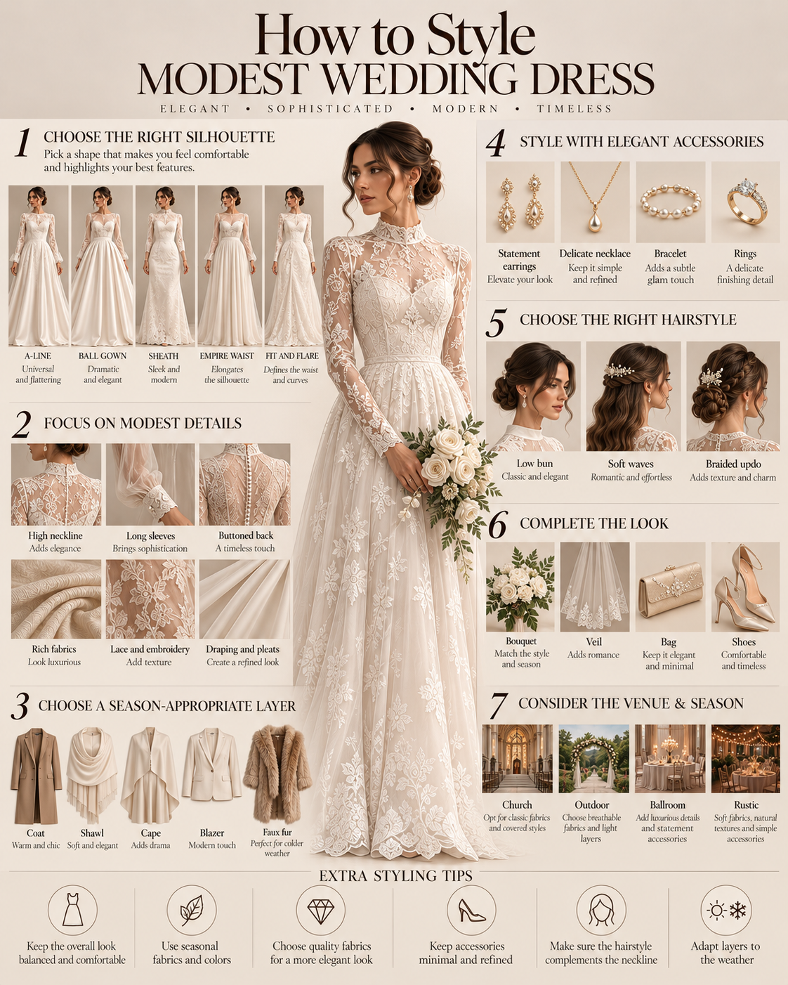how to style modest wedding dress