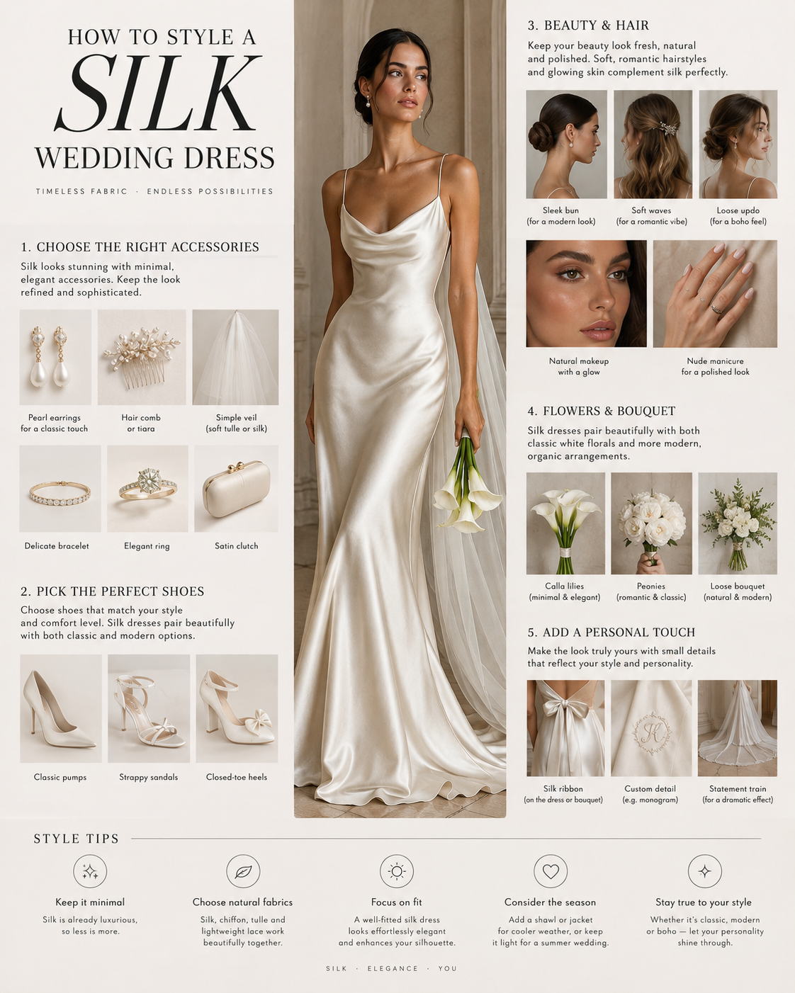 how to style silk wedding dress