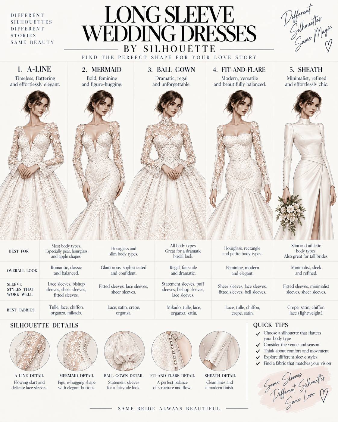 long sleeve wedding dresses by silhouette
