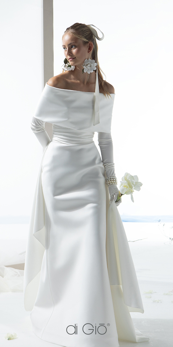 modest wedding dresses simple with sleeves off the shoulder lesposedigio