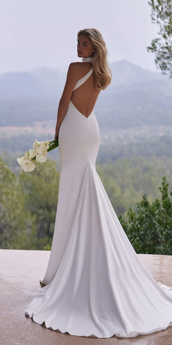 silk wedding dresses mermaid simple open back eva lendel