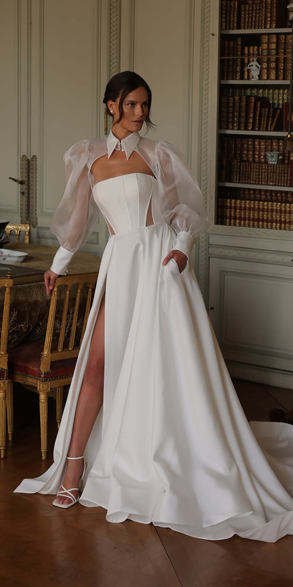 trendy wedding dresses simple with sleeves anne mariee